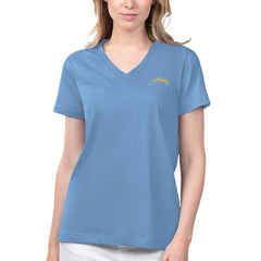 Los Angeles Chargers Margaritaville Women's Game Time V-Neck T-Shirt - Blue T-shirts