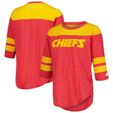 Kansas City Chiefs Starter Women's Fullback Tri-Blend 3/4-Sleeve T-Shirt - Red T-shirts