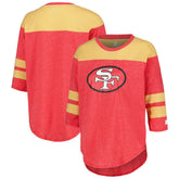 San Francisco 49ers Starter Women's Fullback Tri-Blend 3/4-Sleeve T-Shirt - Scarlet T-shirts