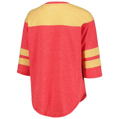 San Francisco 49ers Starter Women's Fullback Tri-Blend 3/4-Sleeve T-Shirt - Scarlet T-shirts