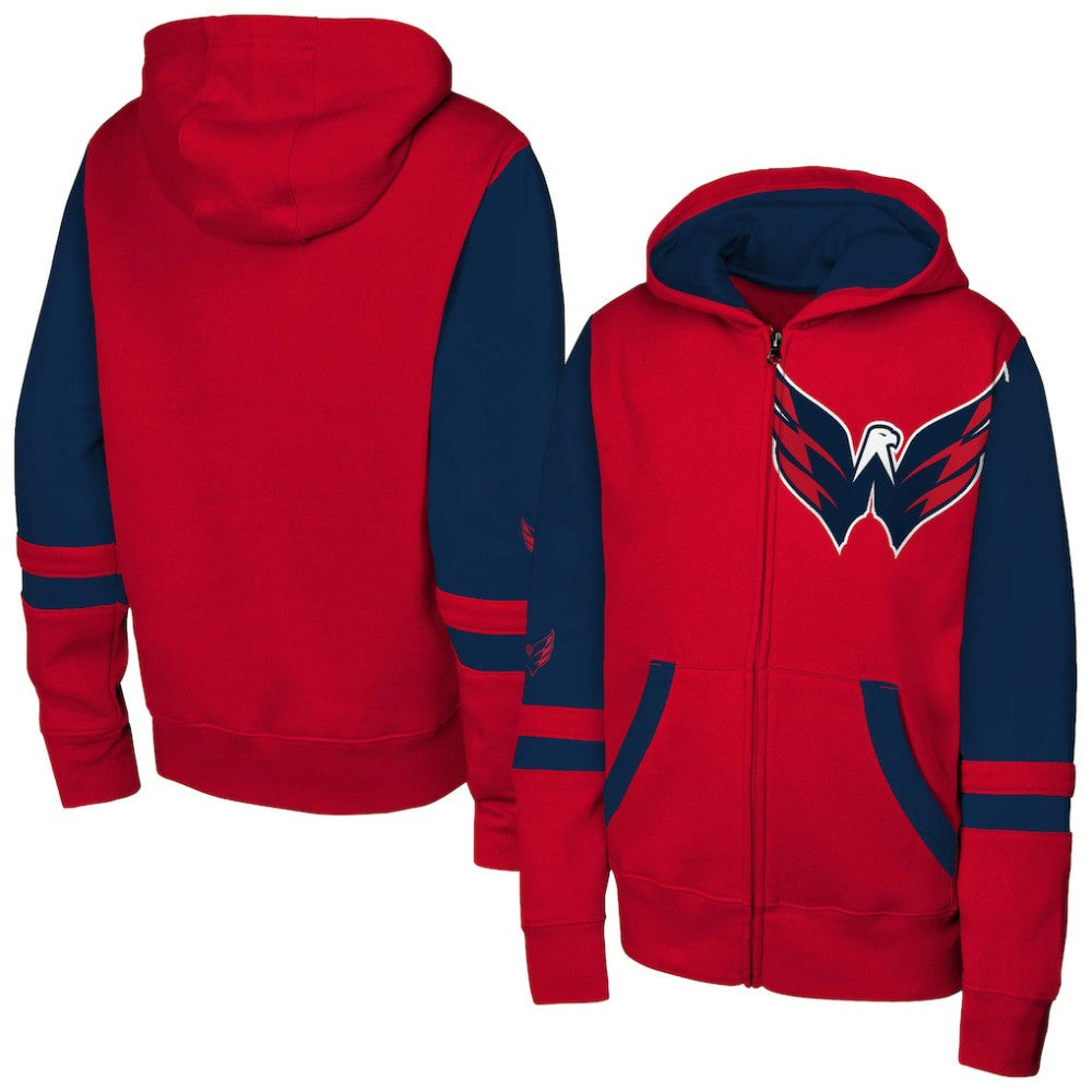 Washington Capitals Youth Face Off Full-Zip Hoodie - Red | US 200984209