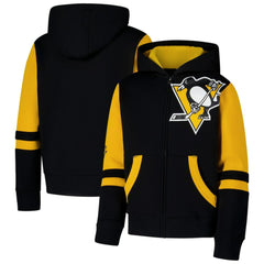 Pittsburgh Penguins Youth Face Off Full-Zip Hoodie - Black | US 200984216