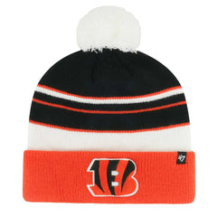 Cincinnati Bengals '47 Youth Peewee Cuffed Knit Hat with Pom - Black/Orange Hats