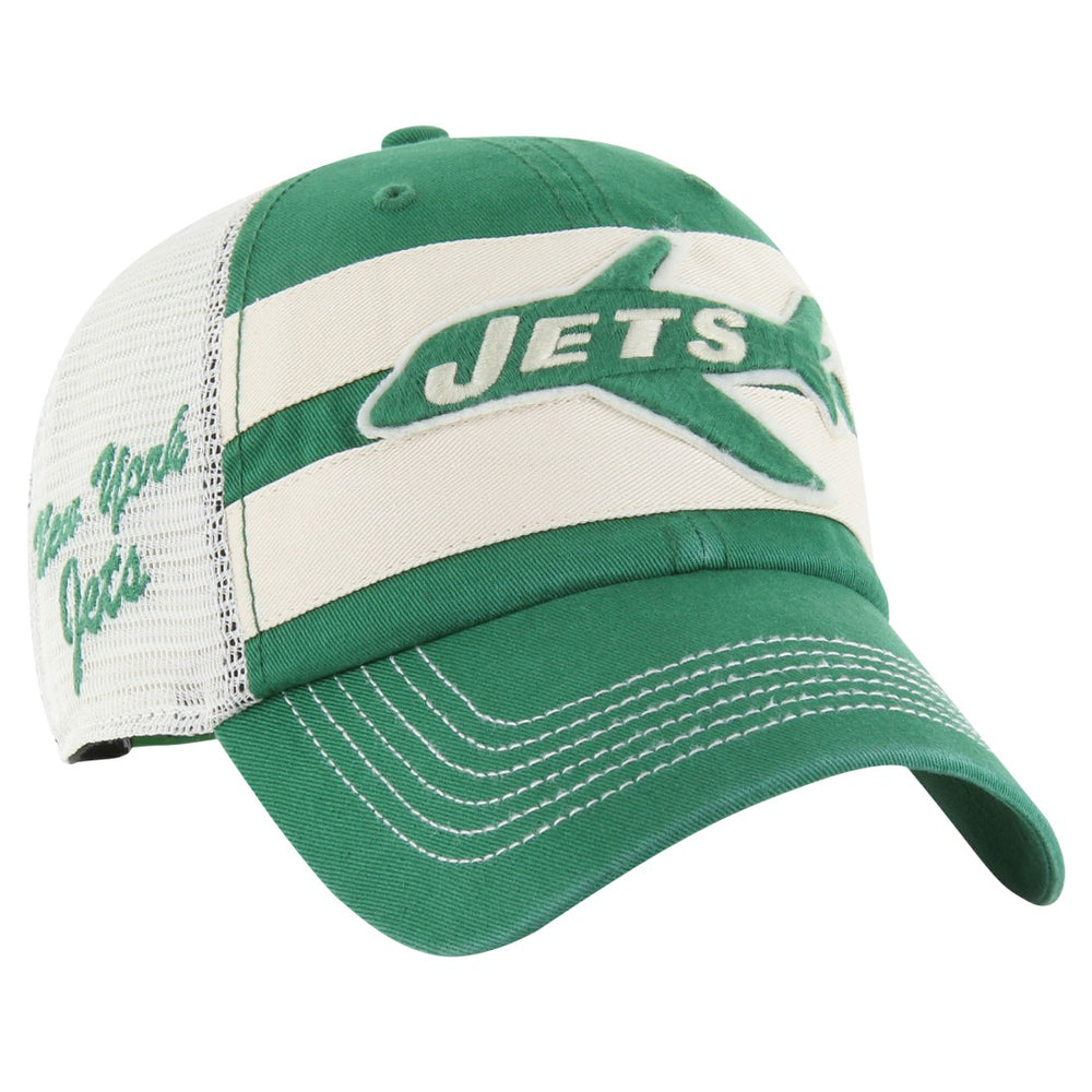 New York Jets '47 Throwback Clubhouse Boon Clean-Up Trucker Adjustable Hat - Kelly Green Hats