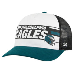 Philadelphia Eagles '47 Stack Line Hitch Trucker Adjustable Hat - White/Midnight Green Hats