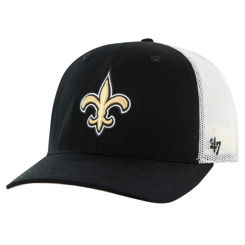 New Orleans Saints '47 Team Unstructured Trucker Adjustable Hat - Black/White Hats