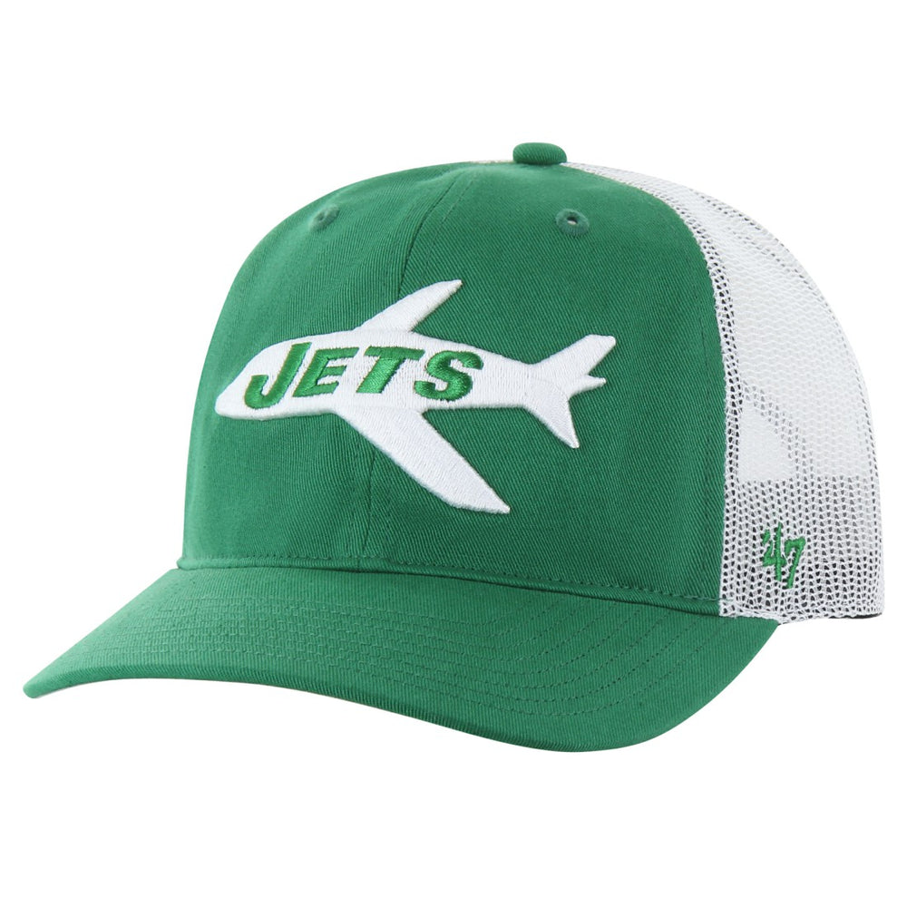 New York Jets '47 Team Unstructured Trucker Adjustable Hat - Kelly Green/White Hats