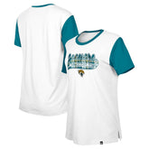 Jacksonville Jaguars New Era Women's 3rd Down T-Shirt - White/Teal T-shirts