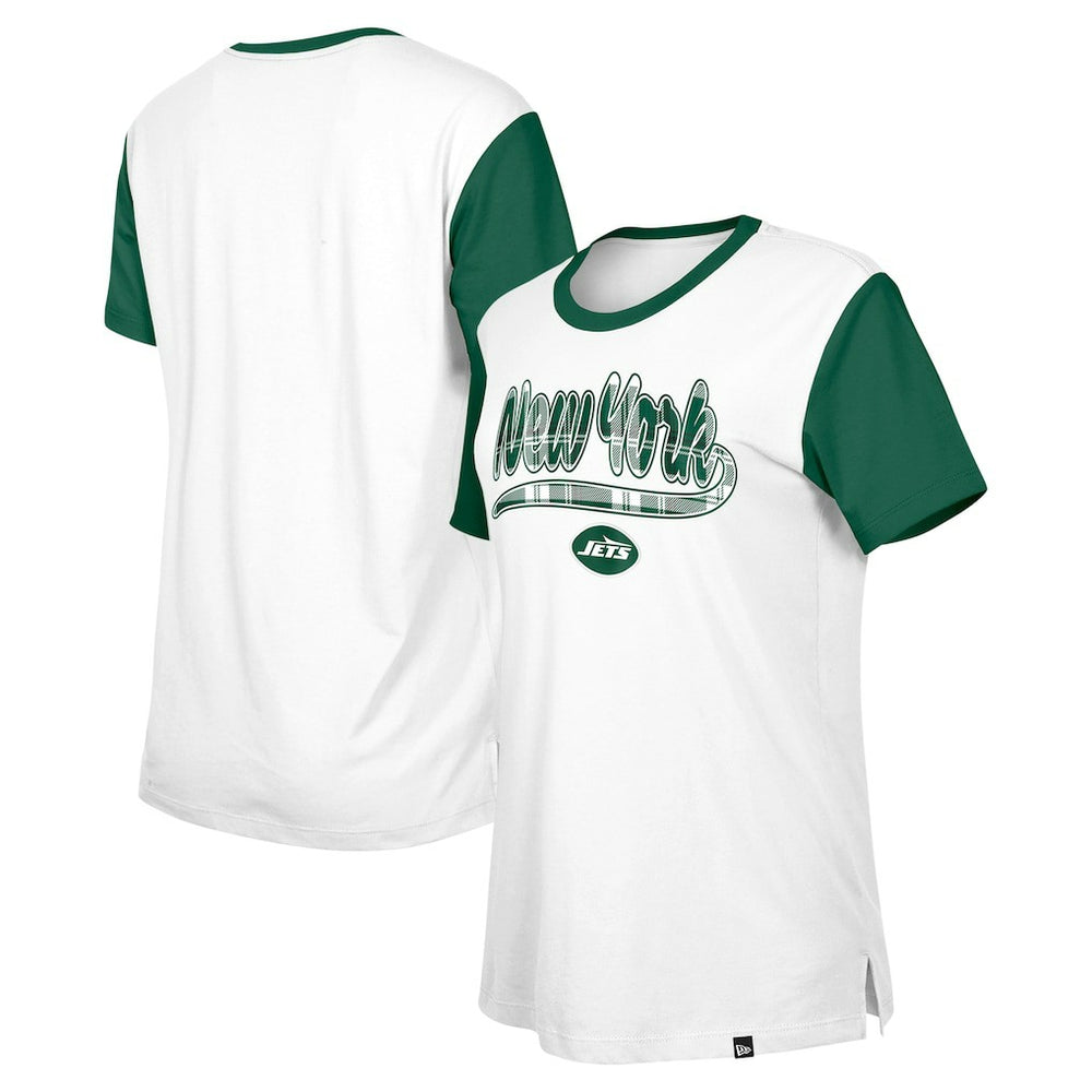 New York Jets New Era Women's 3rd Down T-Shirt - White/Green T-shirts