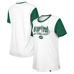 New York Jets New Era Women's 3rd Down T-Shirt - White/Green T-shirts