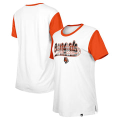 Cincinnati Bengals New Era Women's 3rd Down T-Shirt - White/Orange T-shirts