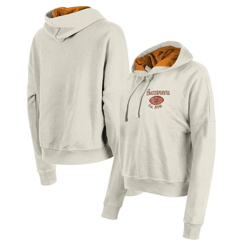 Tampa Bay Buccaneers New Era Women's 3rd Down Historic Pullover Hoodie - Cream Hoodies