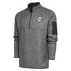 Detroit Pistons Antigua Fortune Big & Tall Quarter-Zip Pullover Jacket Heather Charcoal