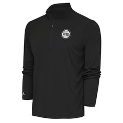 Detroit Pistons Antigua Metallic Logo Tribute Quarter-Zip Pullover Charcoal