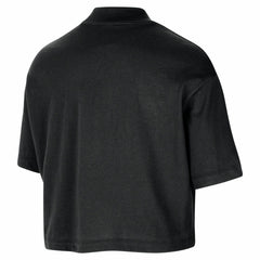Los Angeles Lakers Women's Courtside Mock Neck Loose Fit Cropped T-Shirt Black - Nike