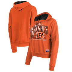 Cincinnati Bengals New Era Women's Boxy Pullover Hoodie - Orange Hoodies