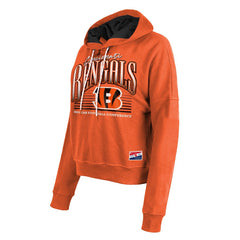 Cincinnati Bengals New Era Women's Boxy Pullover Hoodie - Orange Hoodies