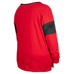 San Francisco 49ers New Era Women's Plus Size Lace-Up Notch Neck Long Sleeve T-Shirt - Scarlet T-shirts