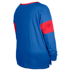 Buffalo Bills New Era Women's Plus Size Lace-Up Notch Neck Long Sleeve T-Shirt - Royal T-shirts
