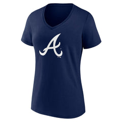 Atlanta Braves Fanatics Women's Plus Size Mother's Day #1 Mom V-Neck T-Shirt - Navy T-shirts