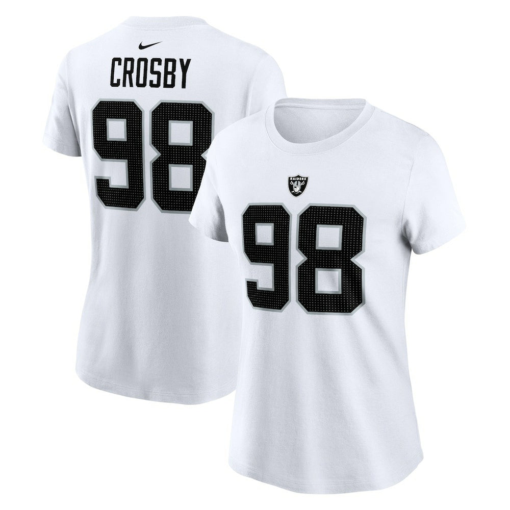 Maxx Crosby Las Vegas Raiders Women's Player Name & Number T-Shirt - White T-shirts