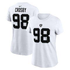 Maxx Crosby Las Vegas Raiders Women's Player Name & Number T-Shirt - White T-shirts