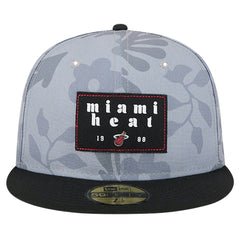 Miami Heat Palm Fronds 2-Tone 59FIFTY Fitted Hat Gray - New Era outlet