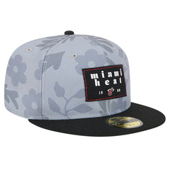 Miami Heat Palm Fronds 2-Tone 59FIFTY Fitted Hat Gray - New Era outlet