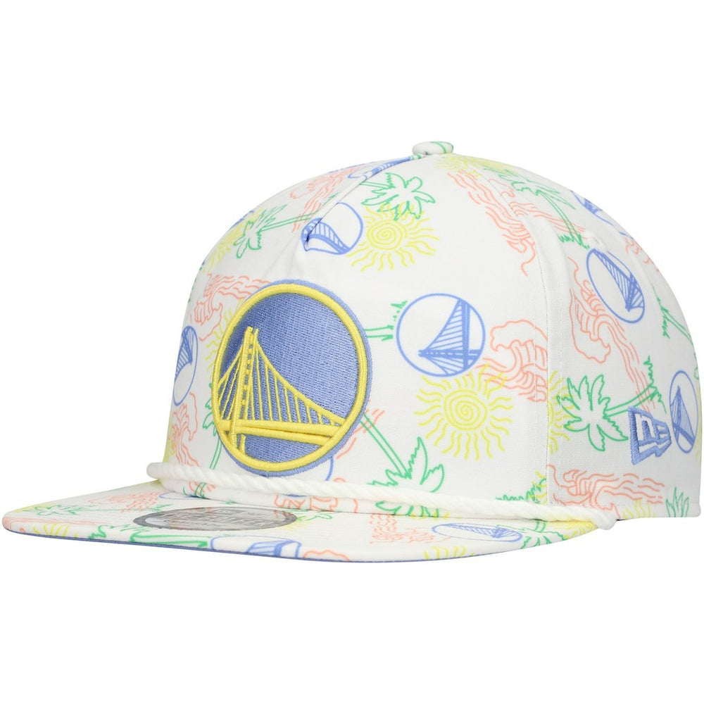 Golden State Warriors Palm Trees and Waves Golfer Adjustable Hat White - New Era