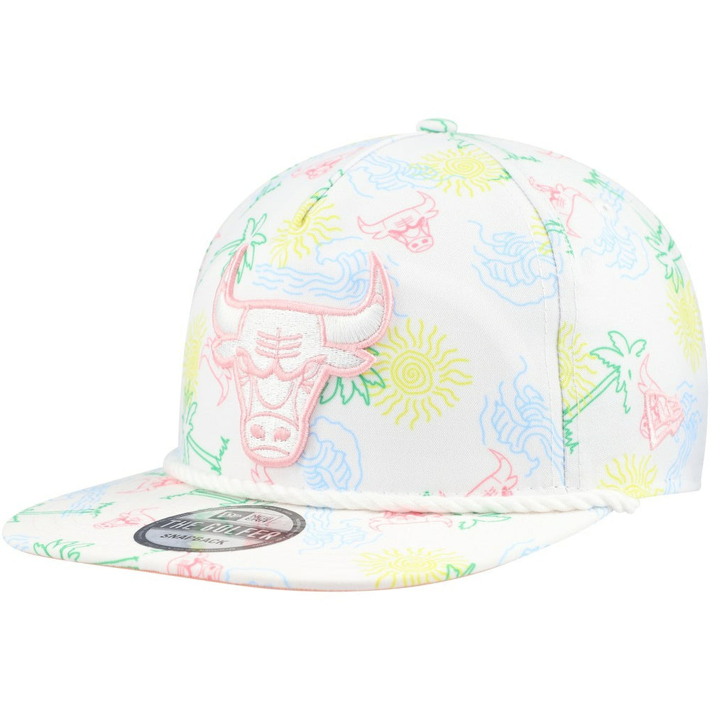 Chicago Bulls Palm Trees and Waves Golfer Adjustable Hat White - New Era