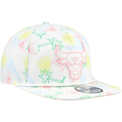 Chicago Bulls Palm Trees and Waves Golfer Adjustable Hat White - New Era