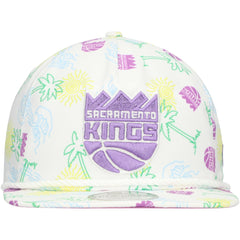 Sacramento Kings Palm Trees and Waves Golfer Adjustable Hat White - New Era