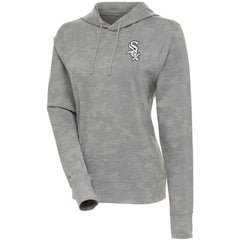 Chicago White Sox Antigua Women's Brushed Metallic Respite Pullover Hoodie - White Hoodies