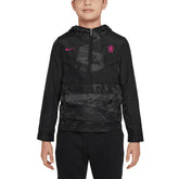Chelsea Youth Amplify Windrunner Anorak Half-Zip Hoodie Jacket Black - Nike