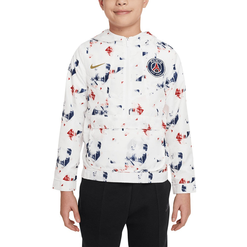Paris Saint-Germain Youth Amplify Anorak Half-Zip Hoodie Jacket White - Nike discount