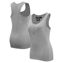 Las Vegas Raiders Pro Standard Women's Triple Tonal Racerback Tank Top - Gray Tops