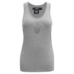 Las Vegas Raiders Pro Standard Women's Triple Tonal Racerback Tank Top - Gray Tops