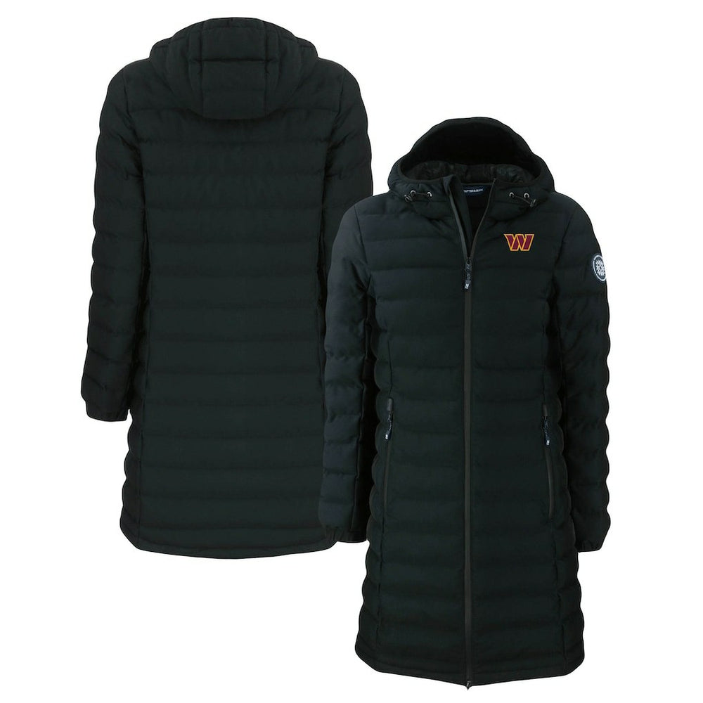 Washington Commanders Cutter & Buck Women's Mission Ridge Repreve Eco Insulated Long Full-Zip Puffer Jacket - Black Jackets