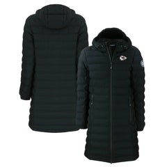 Kansas City Chiefs Cutter & Buck Women's Mission Ridge Repreve Eco Insulated Long Full-Zip Puffer Jacket - Black Jackets