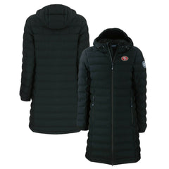 San Francisco 49ers Cutter & Buck Women's Mission Ridge Repreve Eco Insulated Long Full-Zip Puffer Jacket - Black Jackets