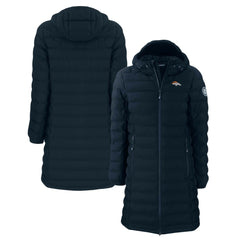 Denver Broncos Cutter & Buck Women's Mission Ridge Repreve Eco Insulated Long Full-Zip Puffer Jacket - Navy Jackets