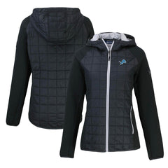 Detroit Lions Cutter & Buck Women's Rainier Primaloft Eco Full-Zip Hybrid Jacket - Black Jackets