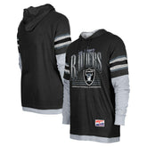 Las Vegas Raiders New Era Twofer Long Sleeve Hooded T-Shirt - Black T-shirts