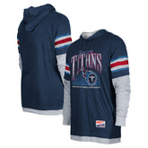 Tennessee Titans New Era Twofer Long Sleeve Hooded T-Shirt - Navy T-shirts