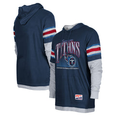 Tennessee Titans New Era Twofer Long Sleeve Hooded T-Shirt - Navy T-shirts