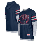 Houston Texans New Era Twofer Long Sleeve Hooded T-Shirt - Navy T-shirts