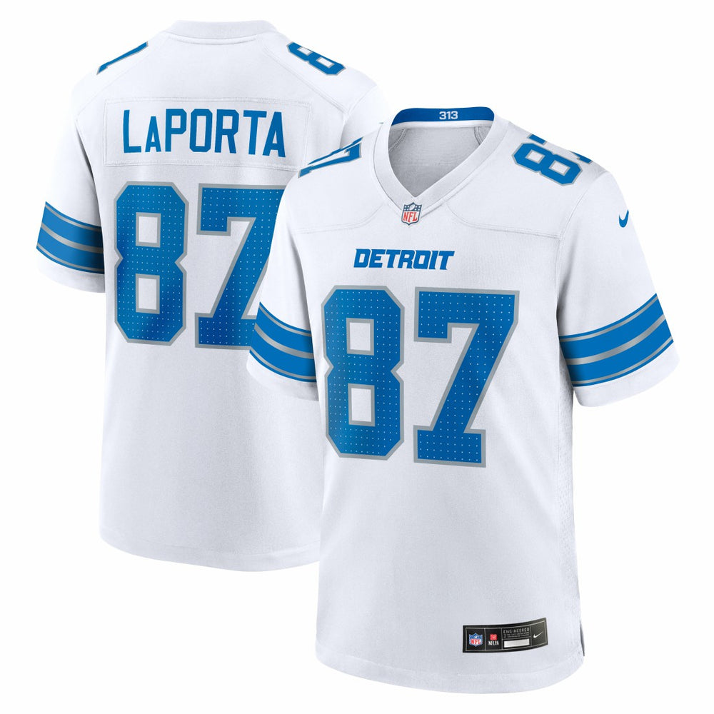 Sam LaPorta Detroit Lions White Game Jersey - White Jerseys