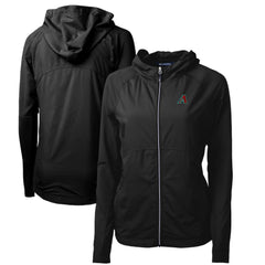 Arizona Diamondbacks Cutter & Buck Women's Adapt Eco Knit Hybrid Recycled Full-Zip Hoodie - Black Hoodies