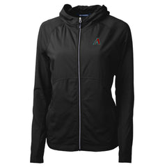 Arizona Diamondbacks Cutter & Buck Women's Adapt Eco Knit Hybrid Recycled Full-Zip Hoodie - Black Hoodies