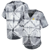 Los Angeles Lakers G-III 4Her by Carl Banks Women's Tournament Raglan Oversized Tie-Dye V-Neck T-Shirt Black outlet